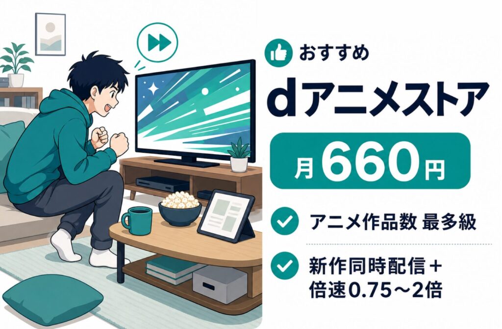 Type C向けおすすめ。アニメを深掘り・最新作も同時配信なら月660円のdアニメストア。アニメ作品数最多級、新作同時配信＋倍速0.75〜2倍